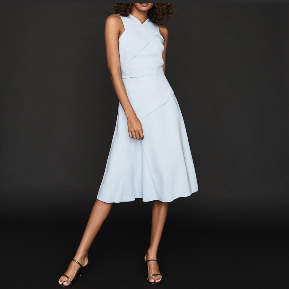 Reiss | Paige blue midi dress